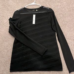 Elie Tahari womens long sleeve black sweater